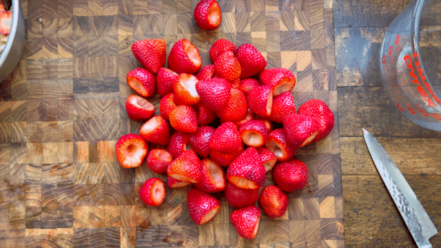 Strawberries chopped